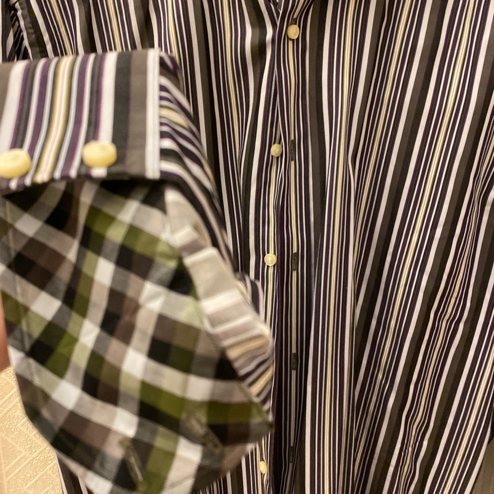Thomas Dean long sleeve collar shirt